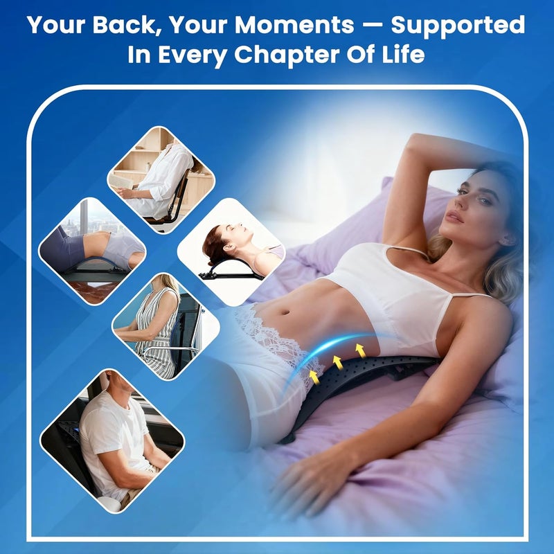 JUMPOW Back Stretcher for Lower Back Pain Relief - 4 Level Adjustable Lumbar Cracker Board, Relief for Lumbar Area Pain, Scoliosis Aid, Spine Decompression - Image 4